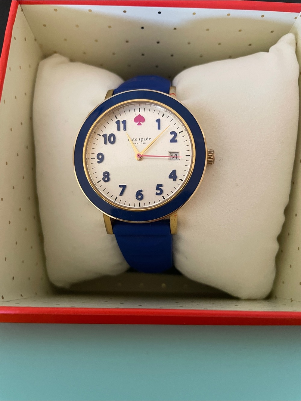 kate spade Kids Blue Silicone Strap Watch with Gold-Tone Case